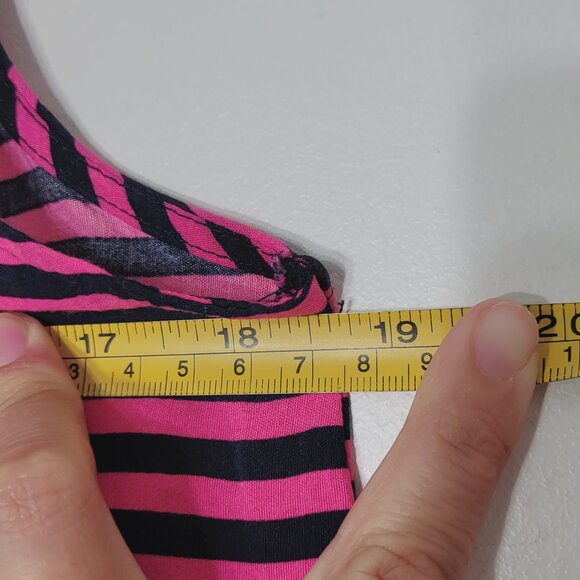 Dynamite Women's Pink & Black Striped Sleeveless Button Front Midi Dress Size S - Picture 11 of 12